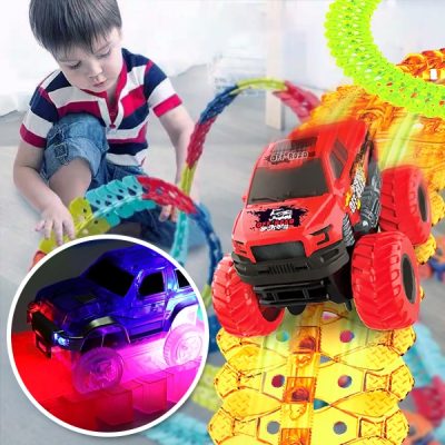 Pistă luminoasă fluorescentă cu mașină | LUMITRACK