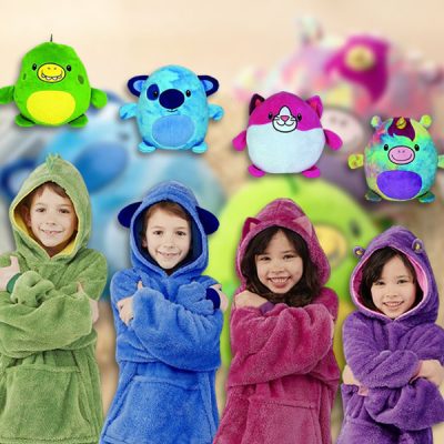 Jucărie moale 3 în 1 (pernă, pătură și hanorac cu glugă) | PILLOWPET