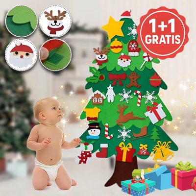 Brad de Crăciun din fetru cu ornamente | FELTPINETREE 1+1 GRATUIT